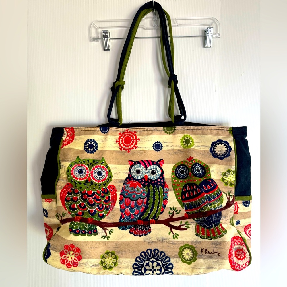PAUL BRENT Whimsical Owl Tote Bag